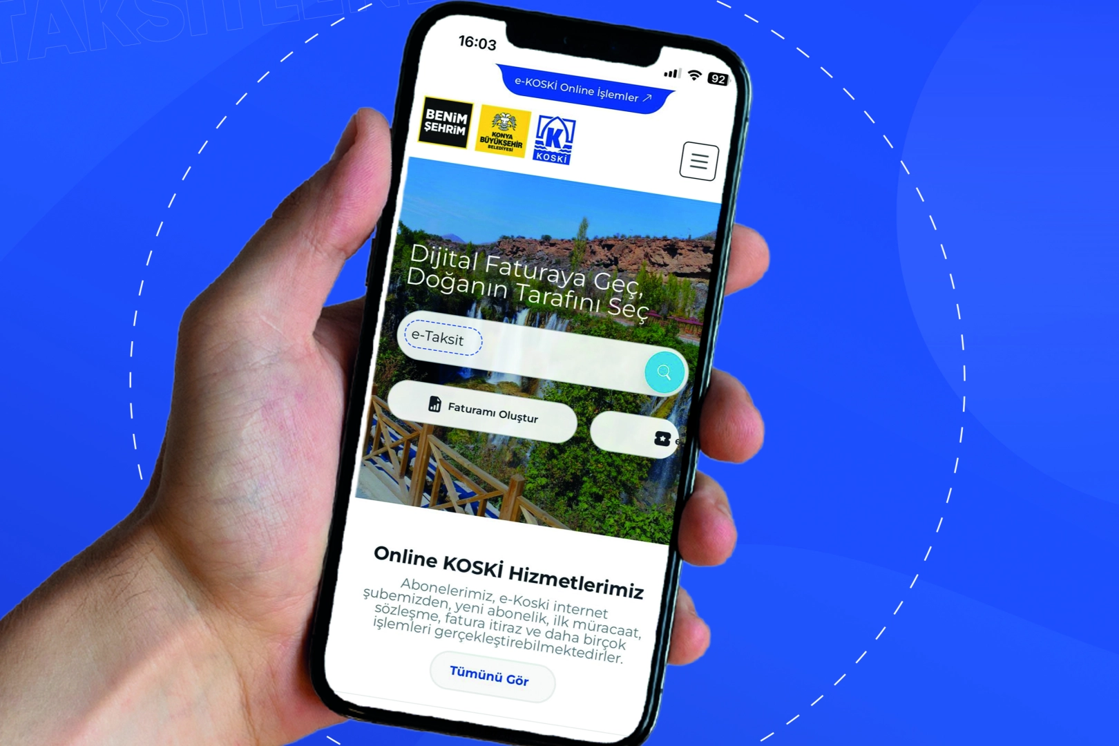 T&uuml;rkiye'de ilk... KOSKİ'den bor&ccedil;lara internetten taksit imkanı